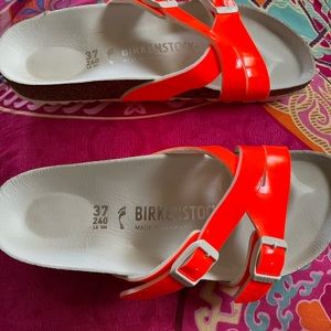 Birkenstock Neon Orange Sandals 6.5